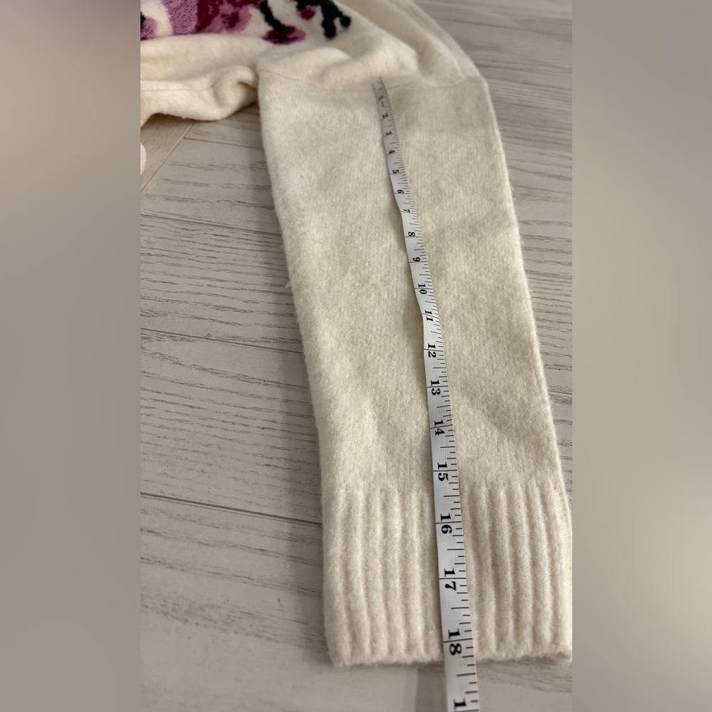 Ted Baker London Floral Jacquard Cozy Wool Alpaca Sweater Cream/Ivory Size L NWT - Picture 7 of 9